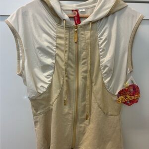 Vintage Apple Bottoms Cream and Gold Textured Top Hoodie